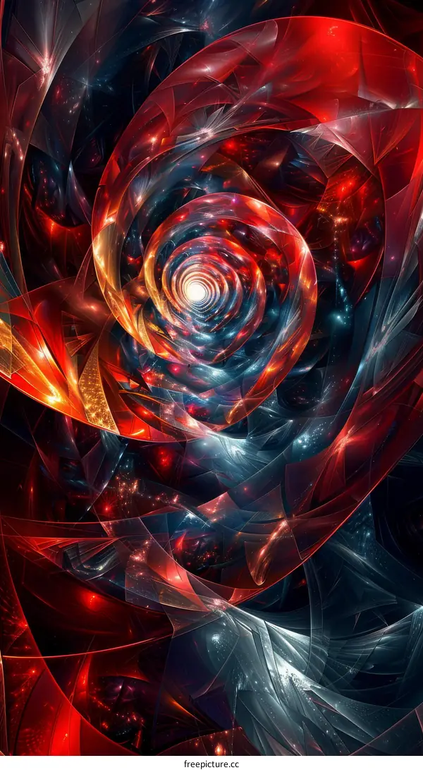 Abstract Colorful Spiral Fractal Art