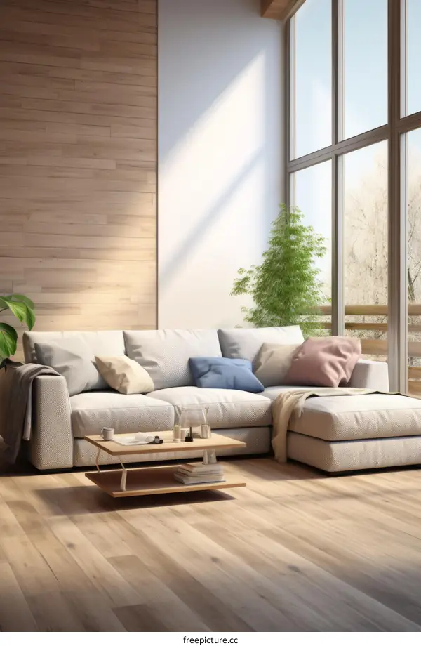 Bright and Airy Living Room With Large Windows