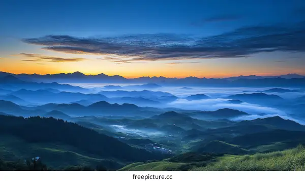 Majestic Mountain Ranges at Dawn