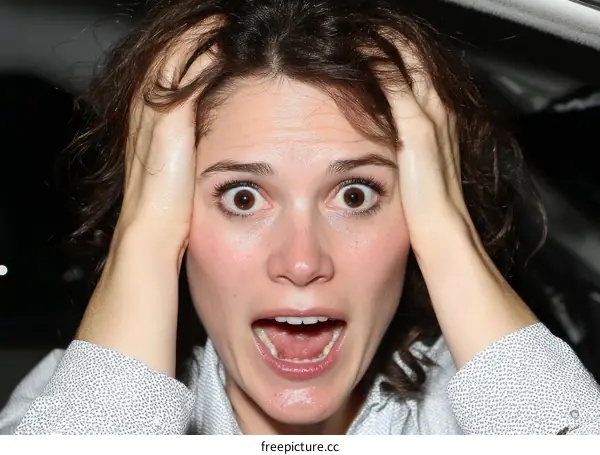 Woman in a state of extreme distress