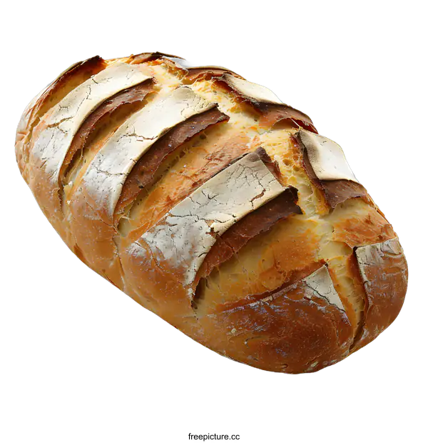 [Transparent Background PNG]Freshly Baked Loaf of Bread on White
