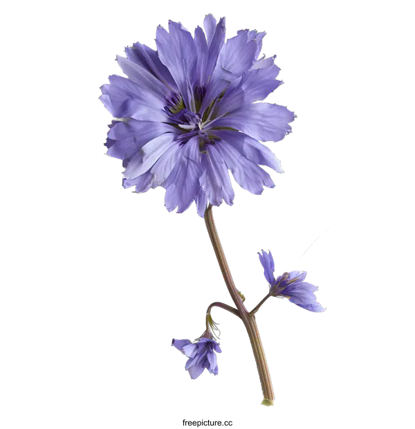[Transparent Background PNG]Single Purple Flower on White Background