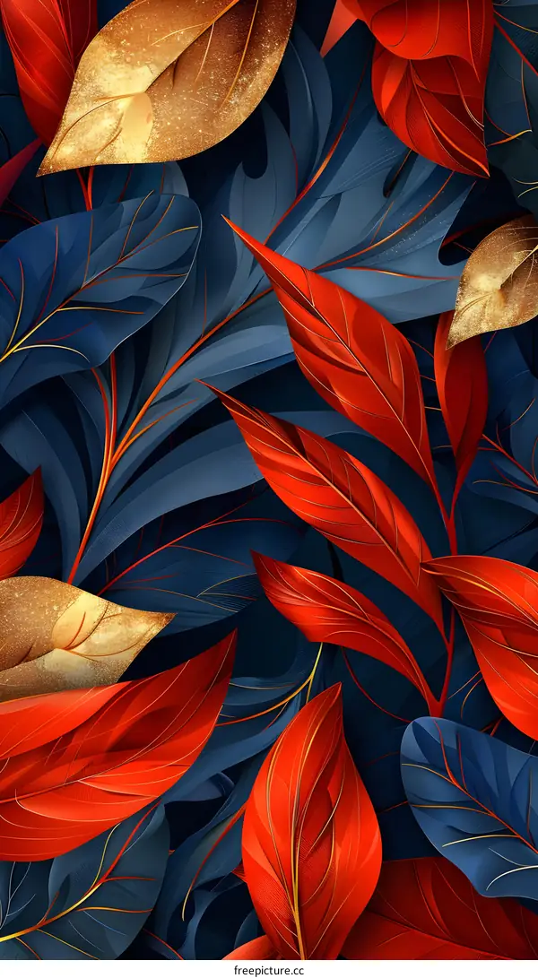 red and blue leaves
