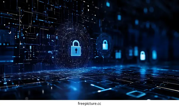 Abstract Digital Security Lock Illustration