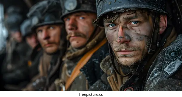 Four soldiers in World War II