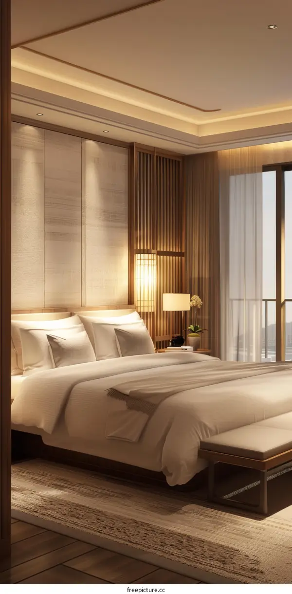 Modern Bedroom Interior Design with Wooden Furniture