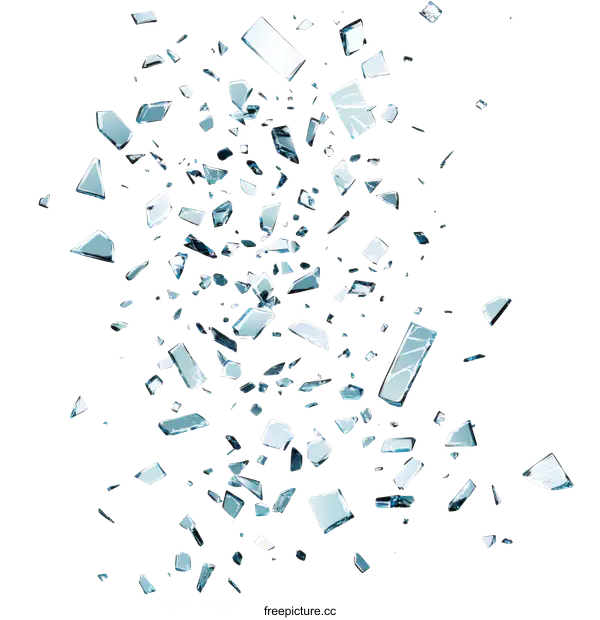 [Transparent Background PNG]Shattered Glass Pieces Abstract Background