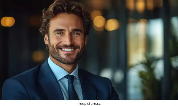 Confident Businessman Portrait in a Modern Setting
