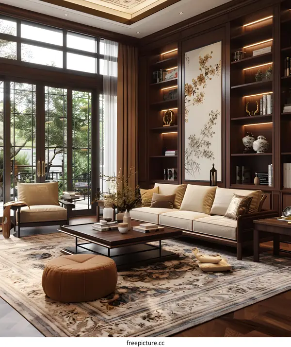 Luxurious Living Room with Elegant Decor