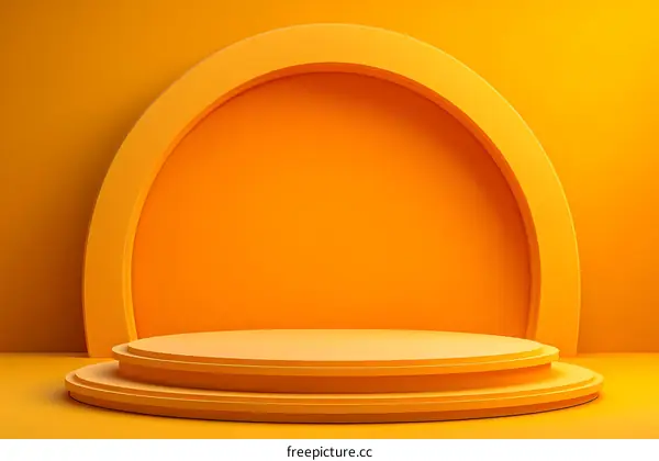Geometric Orange Abstract Display Stage