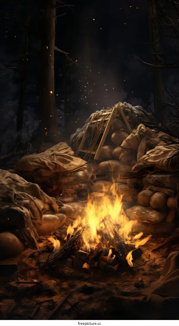 Campfire in the Heart of the Forest