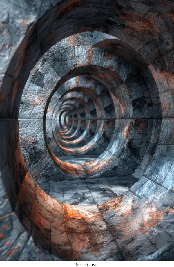 Grungy Tunnel with Light at the End