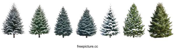 [Transparent Background PNG]Collection of Snow-Covered Christmas Trees