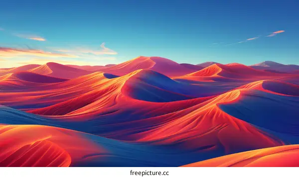 Vibrant colors of the desert in the morning light