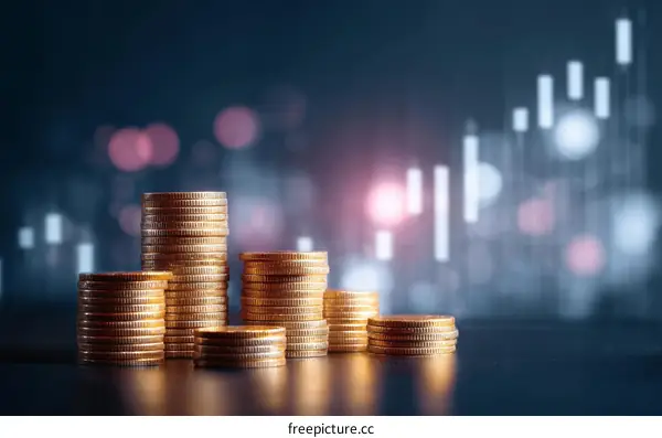 Golden Coins Stacked for Financial Growth