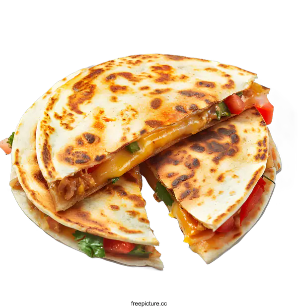 [Transparent Background PNG]Delicious Quesadilla Slices on White Background