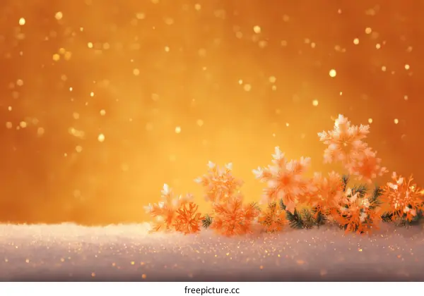 Winter Festive Orange Snowflake Decor