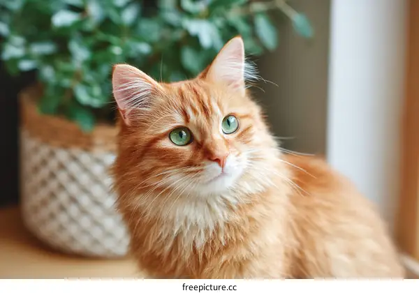 Close-up of a Ginger Cat in a Home Setting