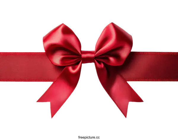 [Transparent Background PNG]Red Satin Ribbon Bow Decoration