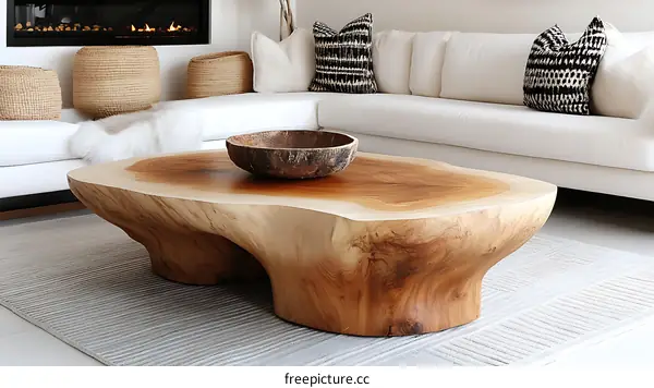 Modern Wooden Coffee Table in Living Room