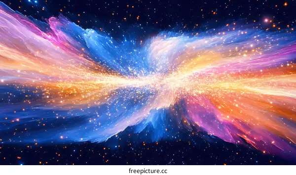 Abstract Colorful Space Explosion