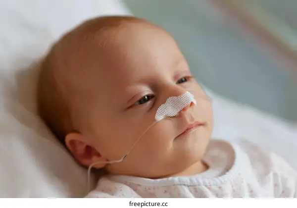 Baby Receiving Medical Treatment in Hospital