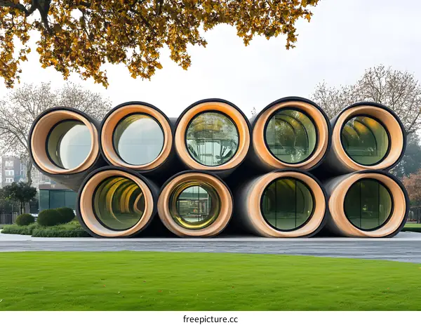 Modern Architectural Design with Circular Windows