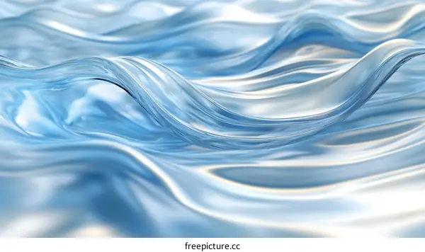 Abstract Liquid Blue Waves