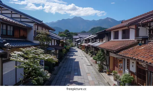 Japanese traditional houses in a small town