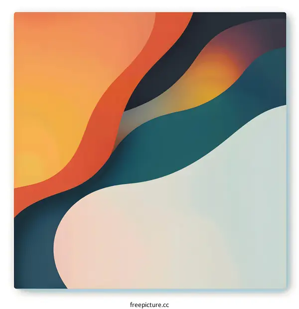 Abstract Background with Wavy Lines and Colorful Layers