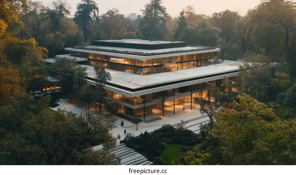 Modern Architecture Building Surrounded by Trees