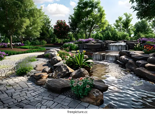 Garden landscape design renderings