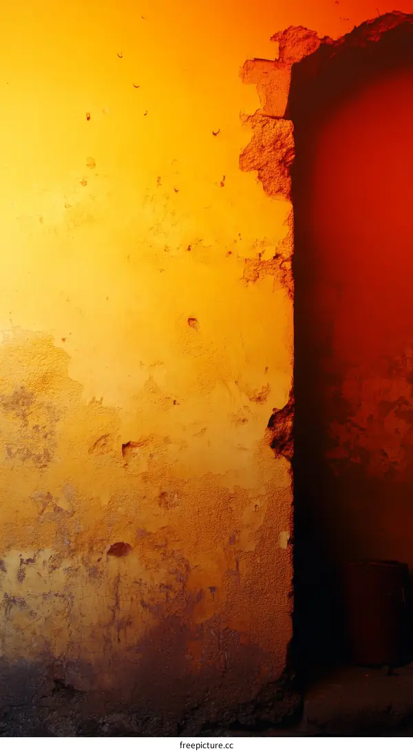 Rustic Orange Wall Corner Abstract
