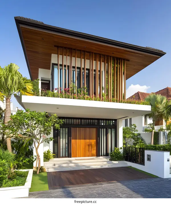 Modern Tropical House Design With Wooden Details