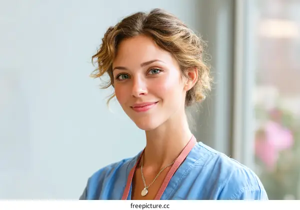 Smiling Woman in a Professional Setting