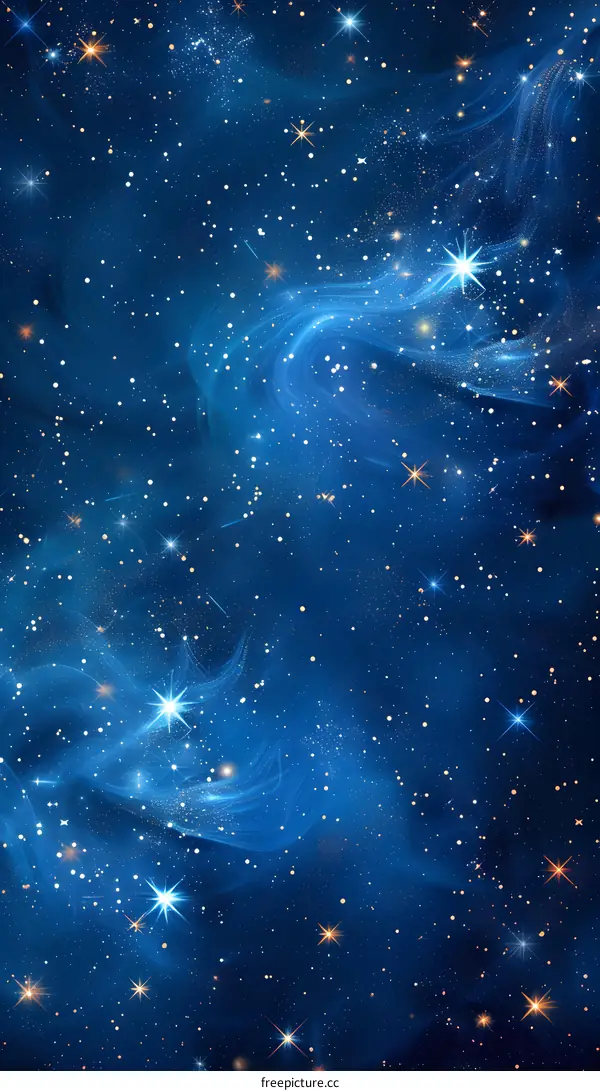 Blue starry night sky