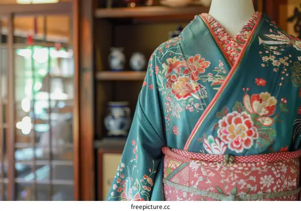 A kimono with a floral pattern