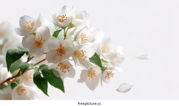 Beautiful White Jasmine Blossoms in Soft Light