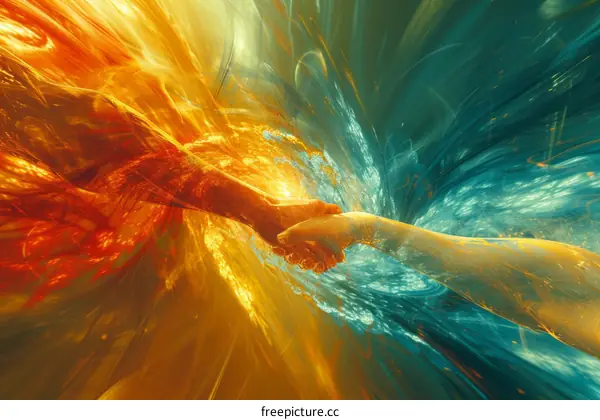 Two Hands Reaching Out to Each Other