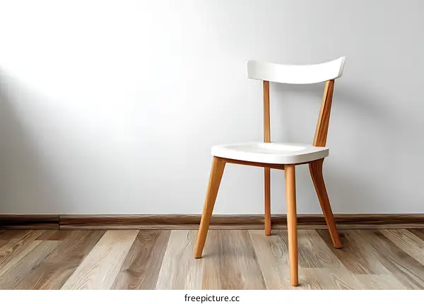 Modern Simple White Chair in a Room