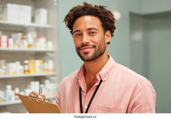 Pharmacist Taking Notes in Pharmacy