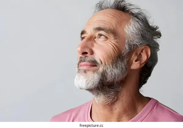 Portrait of an Elderly Man Looking Up