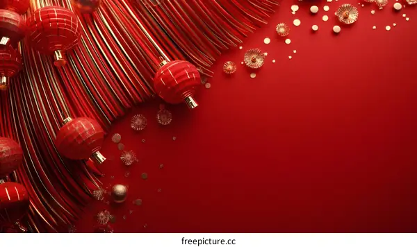 Red Chinese Lanterns Festive Background Design