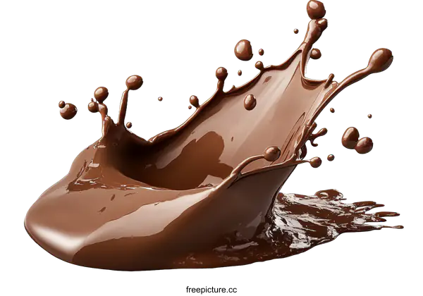 [Transparent Background PNG]Chocolate Splashing Abstract Art