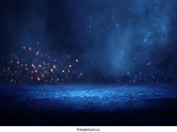 Dark Blue Abstract Background with Sparkling Lights
