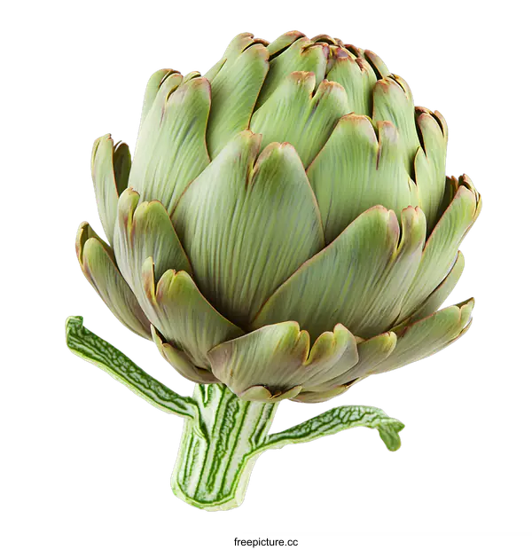 [Transparent Background PNG]Fresh Green Artichoke Isolated On White Background