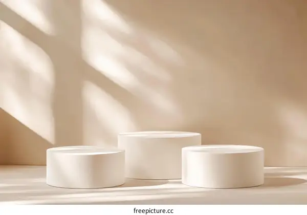 Minimalist White Pedestals Display Background