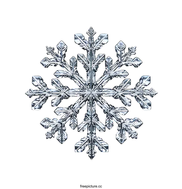 [Transparent Background PNG]Close Up of a Single Snowflake