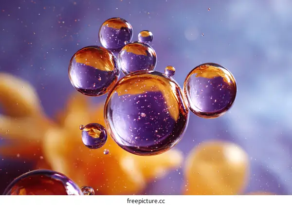 Colorful Oil Bubbles in Water