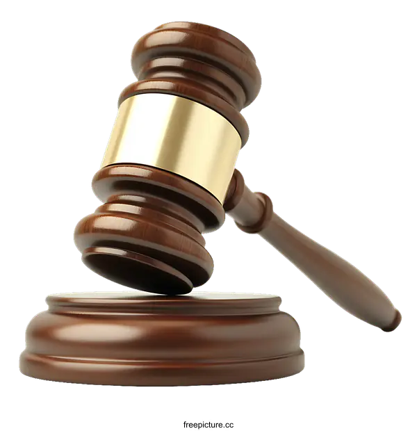 [Transparent Background PNG]Wooden Gavel Justice Law Court